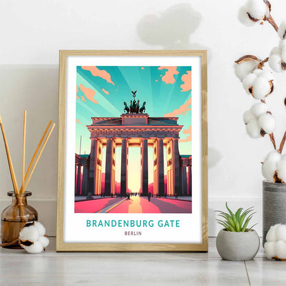 Berlin's Landmark Brandenburg Gate Travel Poster Wall Art Print