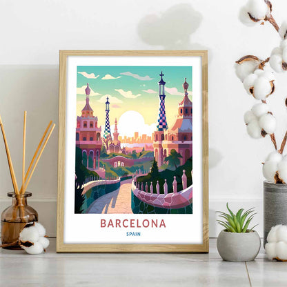 Catalan Beauty Awaits Barcelona Travel Wall Poster