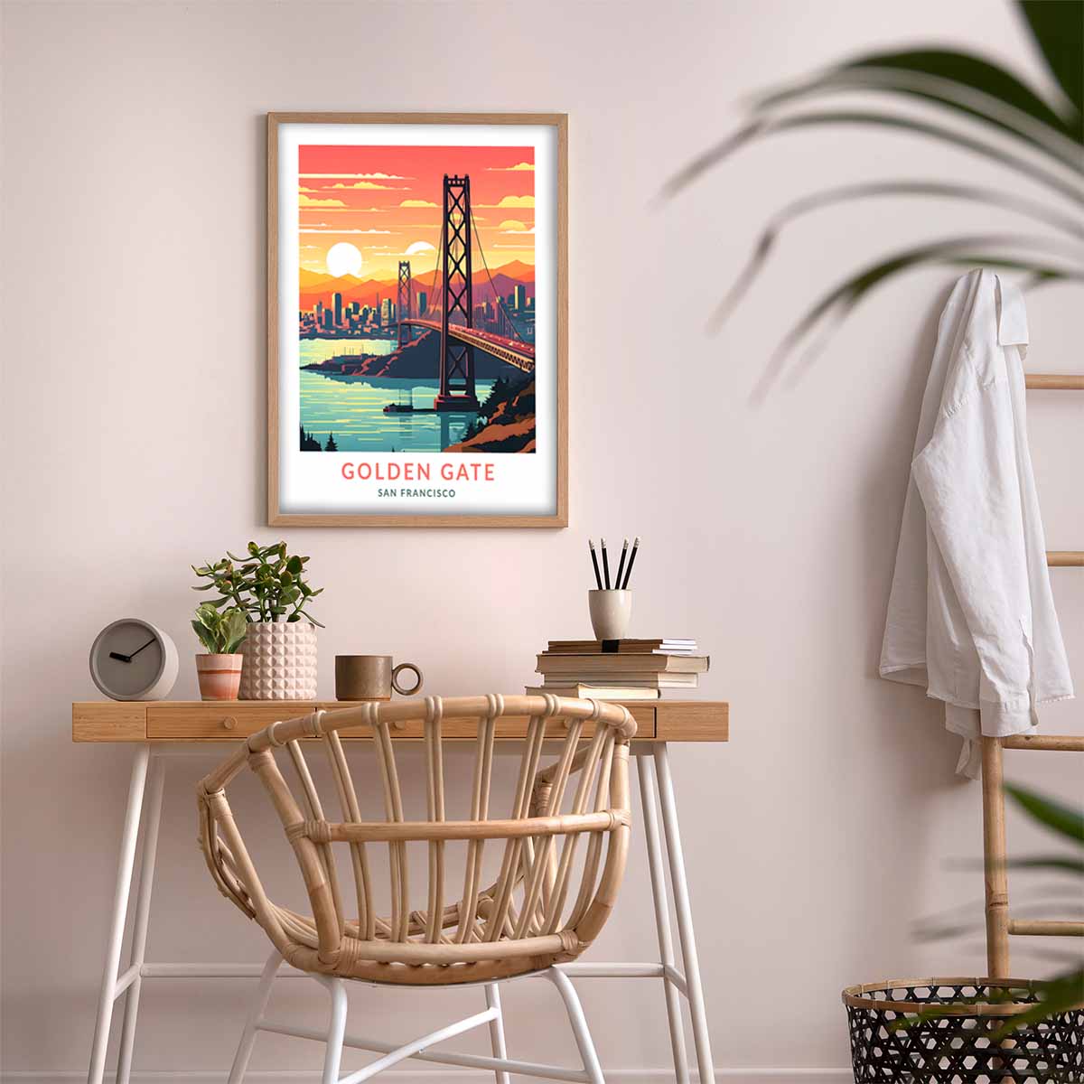 City by the Bay's Charm Golden Gate Travel Wall Art for Your Home