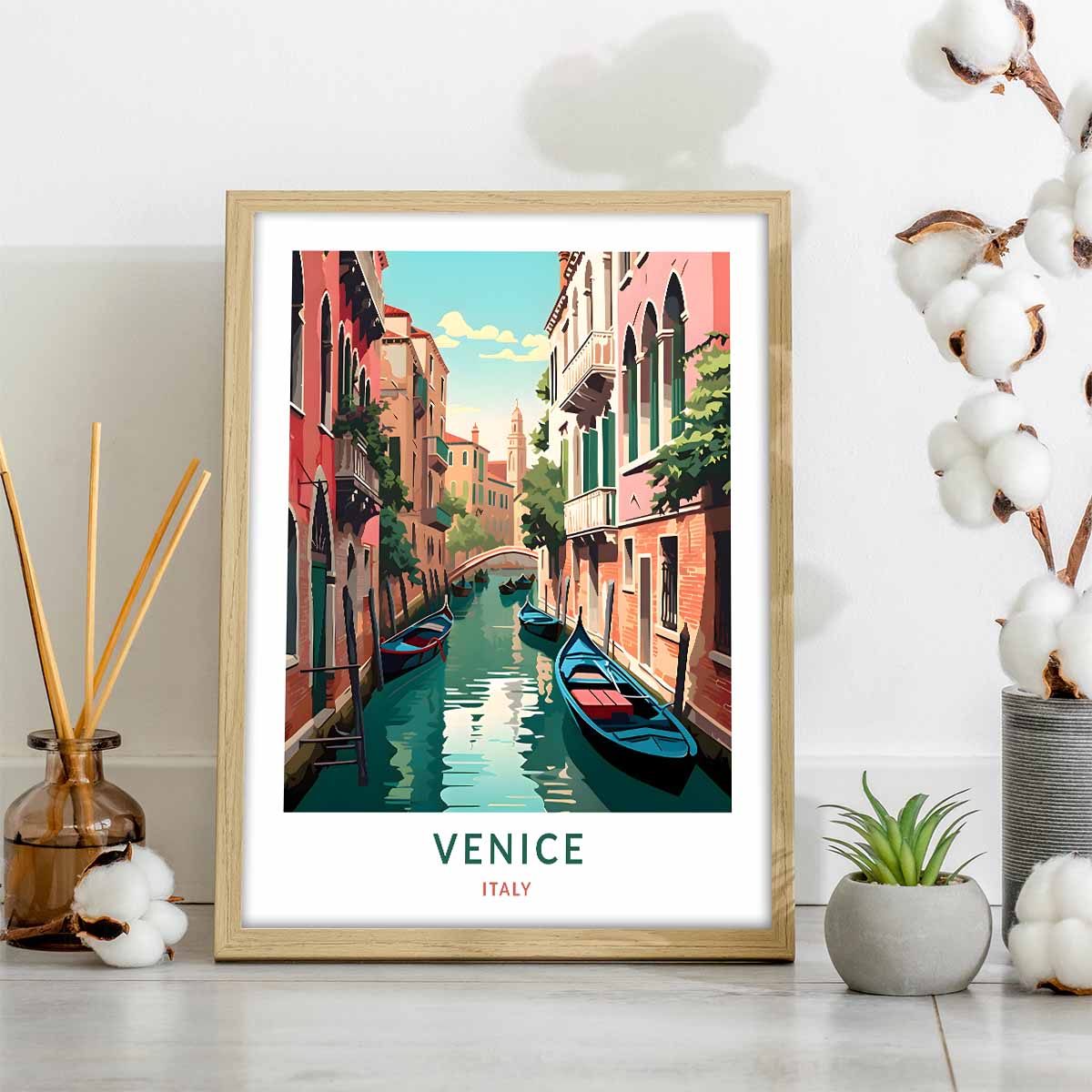 Classy Romantic Venice Poster  Travel Wall Art Print