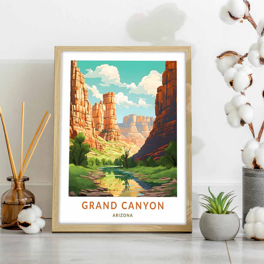 Grand Canyon Arizona Travel Poster  Wall Art Print for Home Décor