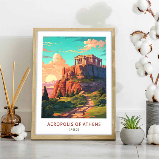 Iconic Acropolis in Athens Poster  Travel Art for Your Wall