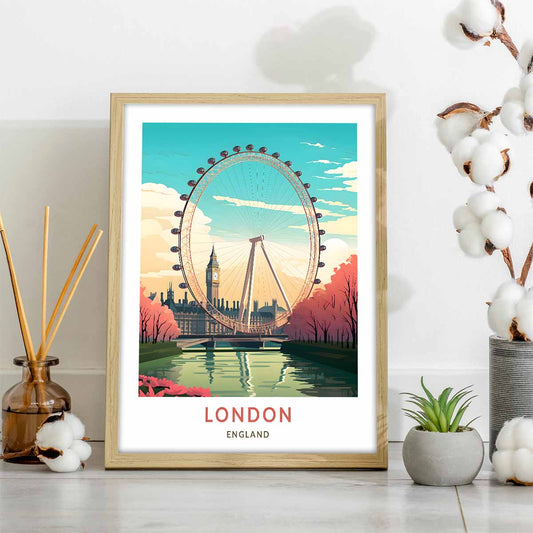 London's Iconic Landmarks Travel Poster Art for Home Decoration