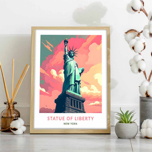 New York's Symbol Awaits Statue of Liberty Travel Wall Art Poster