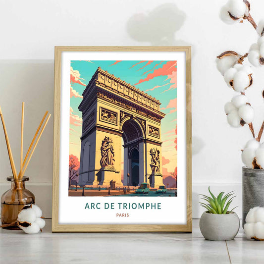 Paris Elegance Travel Poster of Arc de Triomphe for Home Décor