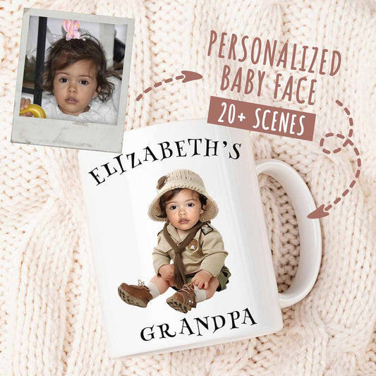 Personalized Baby Face Mug - Perfect Gift For Grandpa