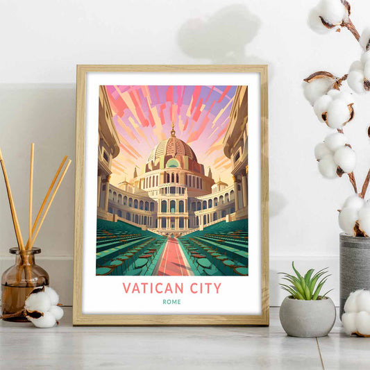 Rome's Spiritual Hub Vatican City Travel Poster for Your Walls
