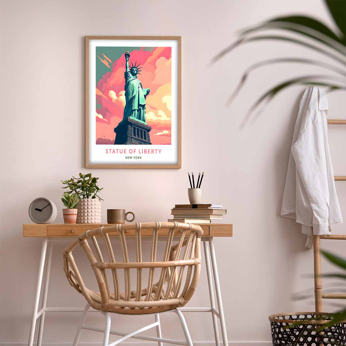 Statue of Liberty New York Travel Poster  Wall Art for Home Décor